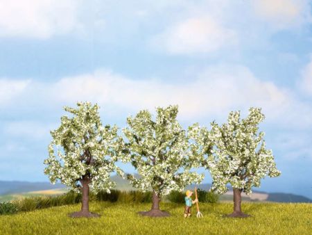 NOCH H0/TT Obstbäume, weiß 3 St