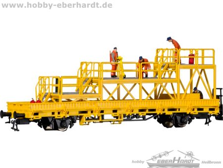Kibri H0 Niederbordwagen mit Arbeitsbühne,Fertigmodell