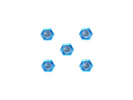 Tamiya DB-01 3mm Alu Stoppmuttern (5) dünn Blau