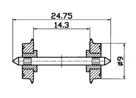 Roco Radsatz 2fach isoliert 9mm 1