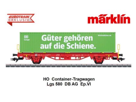 Märklin HO Container-Tragwagen Lgs 580, DB AG, Ep.VI
