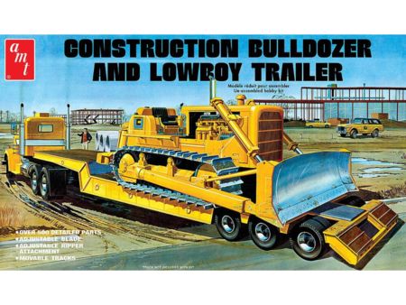 AMT 1/25 Lowboy Trailer & Bulldozer Combo