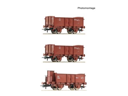Roco HO 3-tlg. Set: Offene Güterwagen, FS