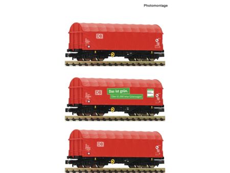 Fleischmann N 3-tlg. Set: Schiebeplanenwagen, DB AG