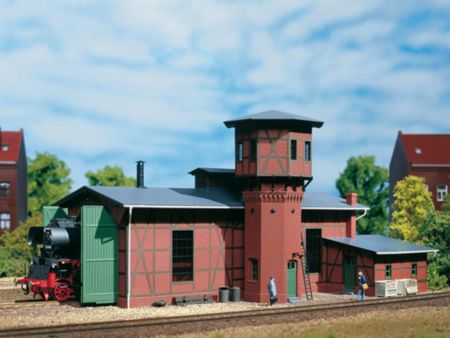 Auhagen H0 Lokschuppen mit Wasserturm