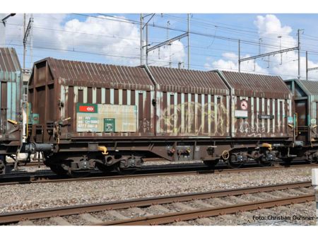 PIKO HO 2er Set Teleskophaubenwagen CH-SBB C VI