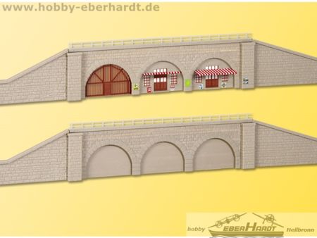 Kibri N/Z Bahndamm Stützmauern, 2 Stück