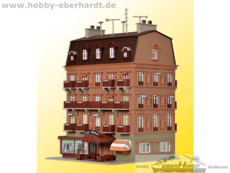 Vollmer H0 City-Hotel mit LED-Beleuchtung,Funktionsbausatz