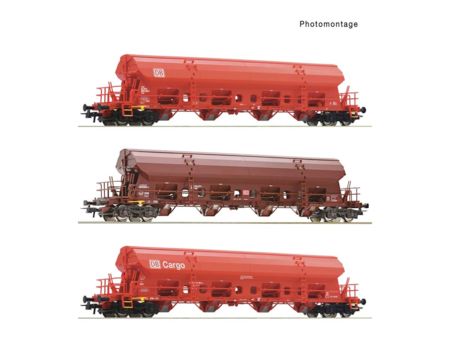 Roco HO 3-tlg. Set: Schwenkdachwagen, DB AG