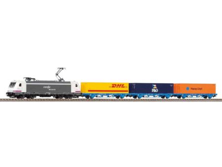 PIKO  HO S-Set E-Lok TraXX Renfe + 3 Containerwg. Renfe A-Gl