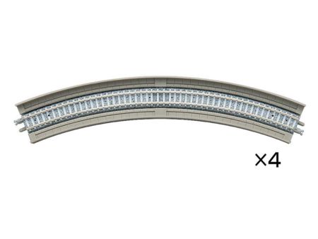 TOMYTEC 4 Gleise, gebogen, in Beton-Viaduktbettung, 45°, r 3