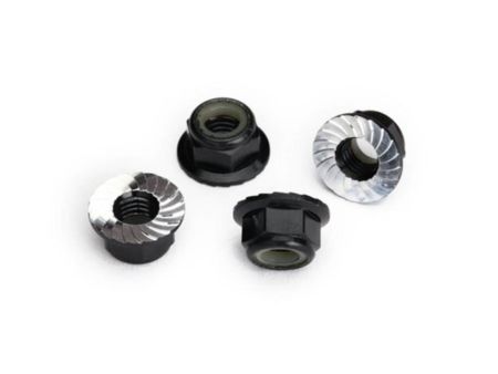 TRAXXAS Stopmutter mit Flansch 5mm Alu, verzahnt, schwarz (4