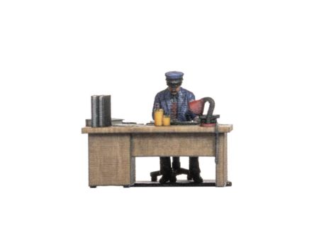 NOCH H0 3D Bahnbeamter a.Schreibt.