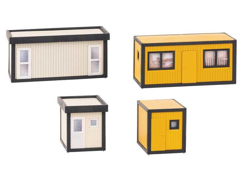 Faller 4 Baucontainer, gelb-schwarz / grau-schwarz