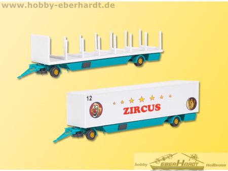 Kibri H0 Zirkus Zeltstangen- und Kofferanhänger, 2 Stück 