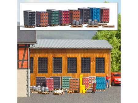 Busch HO Paletten mit Getränkekisten