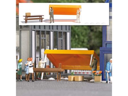 Busch HO Marktstand Aufbau