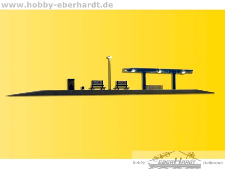 Kibri H0 Moderner Bahnsteig mit LED-Beleuchtung