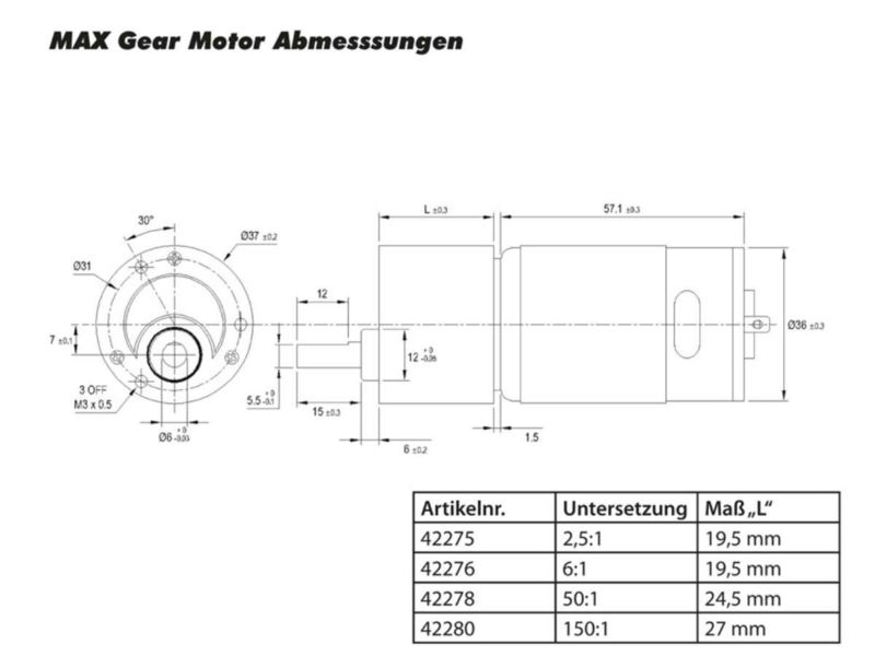 Krick MAX Gear Getriebemotor 50:1