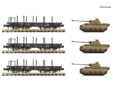 Fleischmann 3-tlg.Set Schwerlastw.+Panther