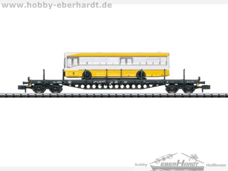 Flachwagen mit Bus DB