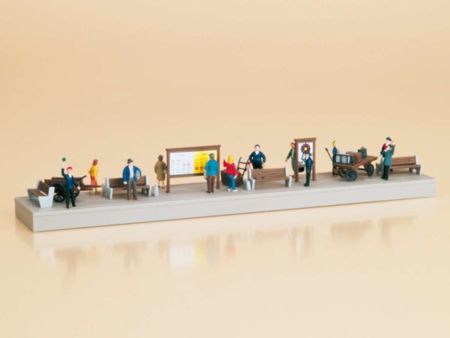 Auhagen H0 Bahnsteigausst.mit Figuren