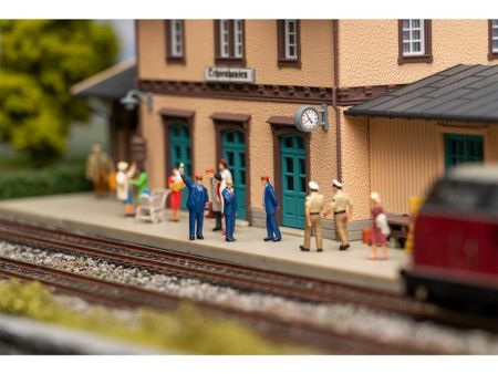 Faller HO Figuren-Set mit Sound-Effekt Bahnpersonal & Schaff