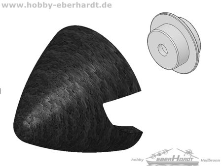 Spinner ELAPOR schwarz, Ø62mm incl. Halter