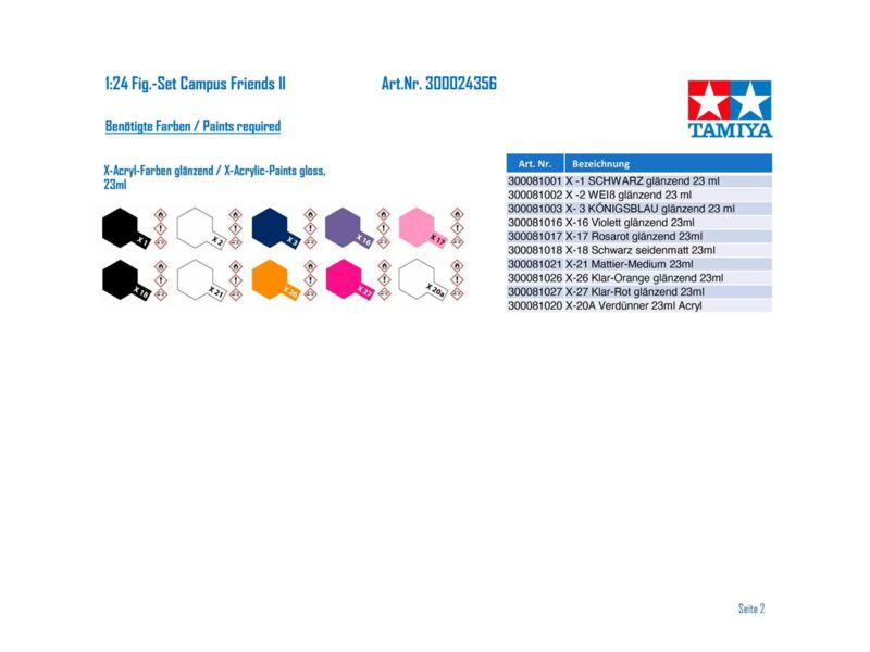 Tamiya 1:24 Fig.-Set Campus Friends II