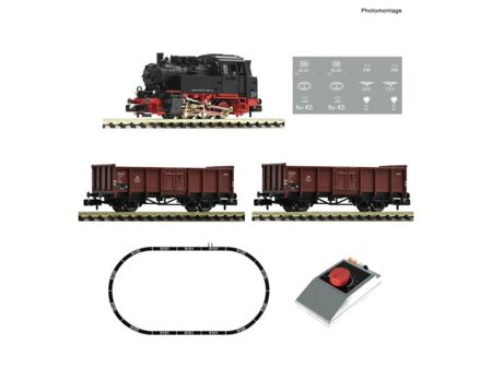 Flm. N Analog Start Set: Dampflok BR 80 mit Güterzug