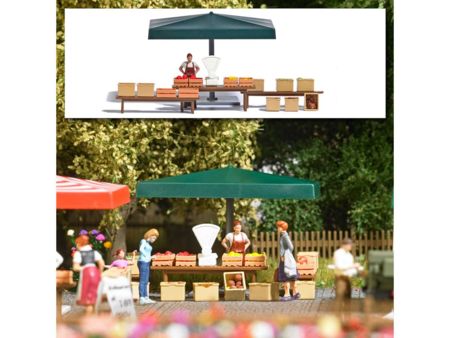 Busch HO Action Set: Marktstand Gemüse