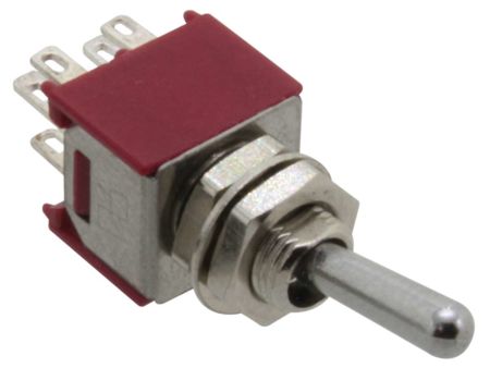 SKS242C - Miniatur Kippschalter, 2-pol., Umschalter mit Mitt