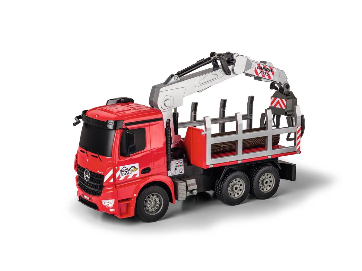 Carson Mercedes-Benz Arocs Benne à Ordures 1:20 RC - 100% Prêt à Rouler, Télécommandé 2.4GHz 4x4, Lumière LED, Son Moteur & Klaxon, Convoyeur à Vis, Pour Enfants 8+ Ans