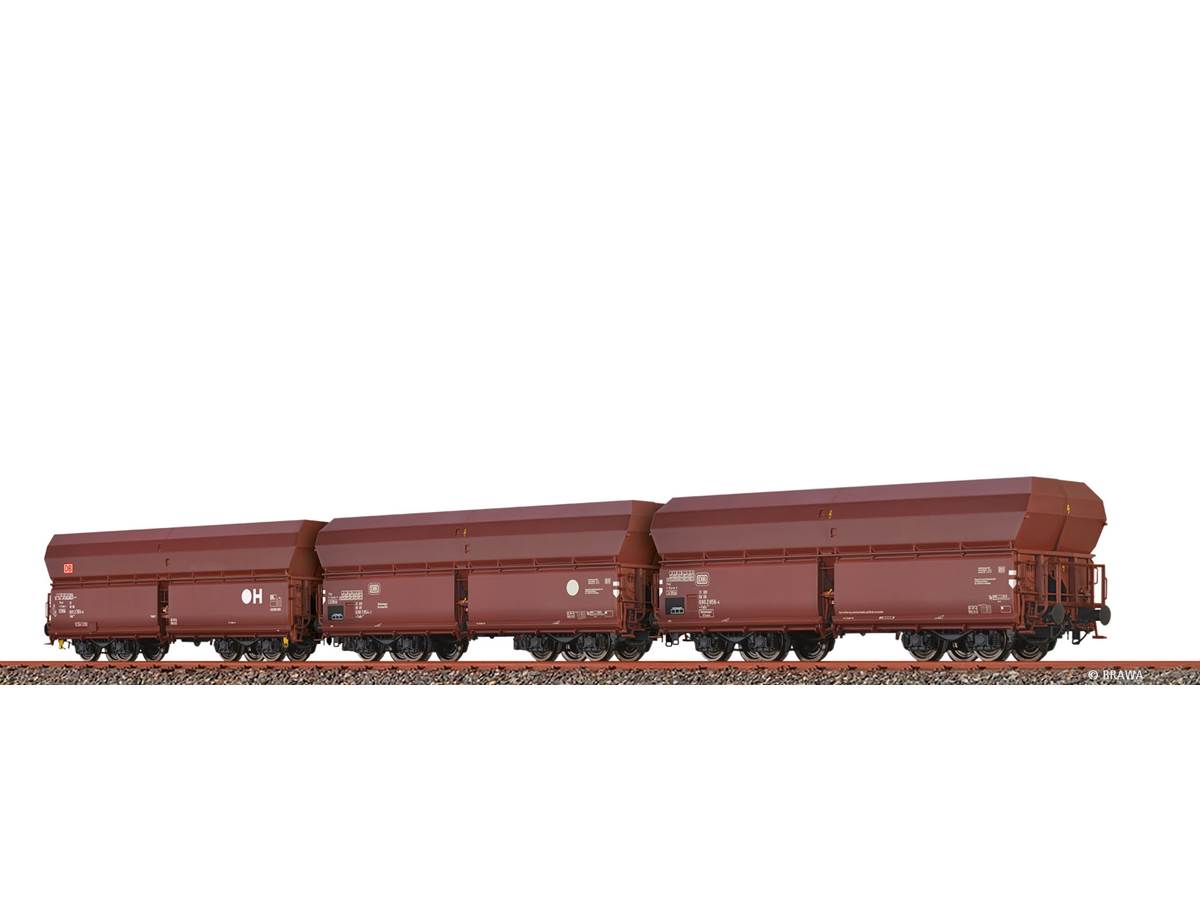 BRÄWA Coffret 3 wagons trémies minéraliers DR ep III HO 1/87