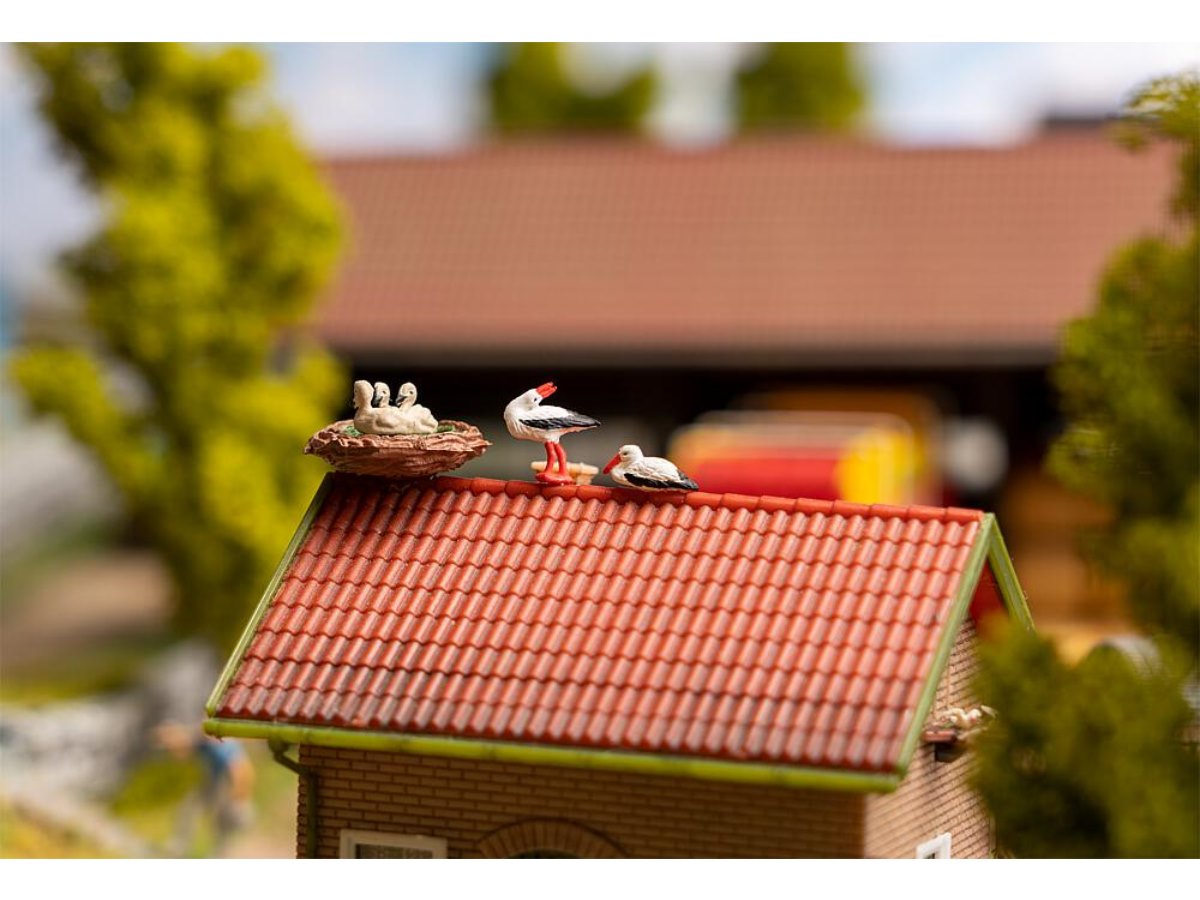 Figuren Ho Faller HO Figuren-Set mit Mini-Sound-Effekt Störche - Sonstige