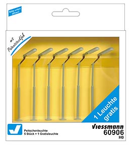 Viessmann H0 Peitschenleuchte, LED weiß, 5+1