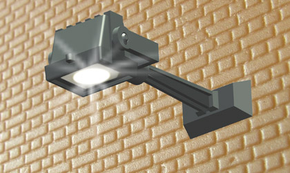 Viessmann H0 Flutlichtstrahler mit Wandbefestigung, LED weiß