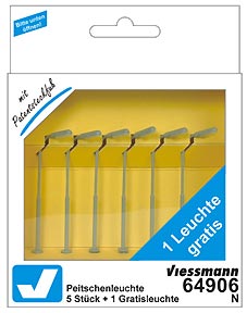 Viessmann N Peitschenleuchte, LED weiß, 5+1